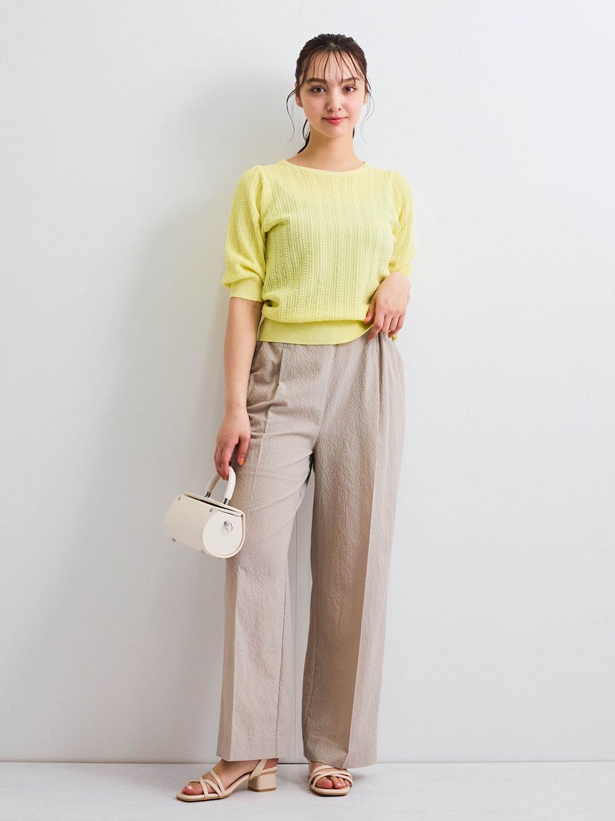 クイーンズコート QUEENS COURT スカシアミニットパフスリーブトップス≪手洗い可能≫ （オフホワイト） セール 50%OFF】クイーンズコート QUEENS COURT スカシア