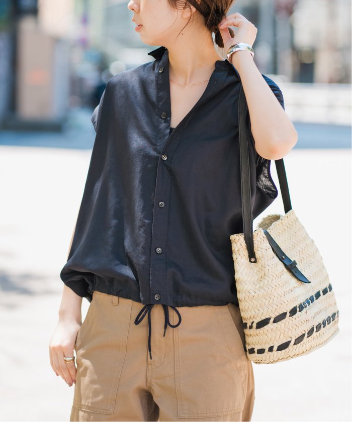 Spick and Span リネンブレンドフレンチヘムギャザーシャツ　スピック リネンブレンドフレンチヘムギャザーシャツ（シャツ／ブラウス
