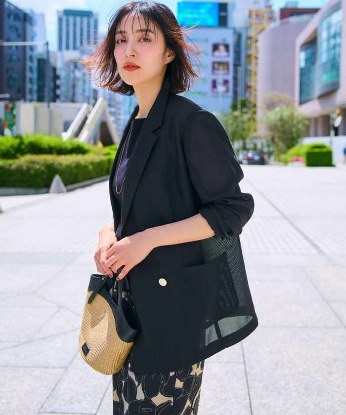 anySiS 【吸水速乾・洗える】シアーメッシュ ジャケット any SiS｜【吸水速乾・洗える】シアーメッシュ ジャケット