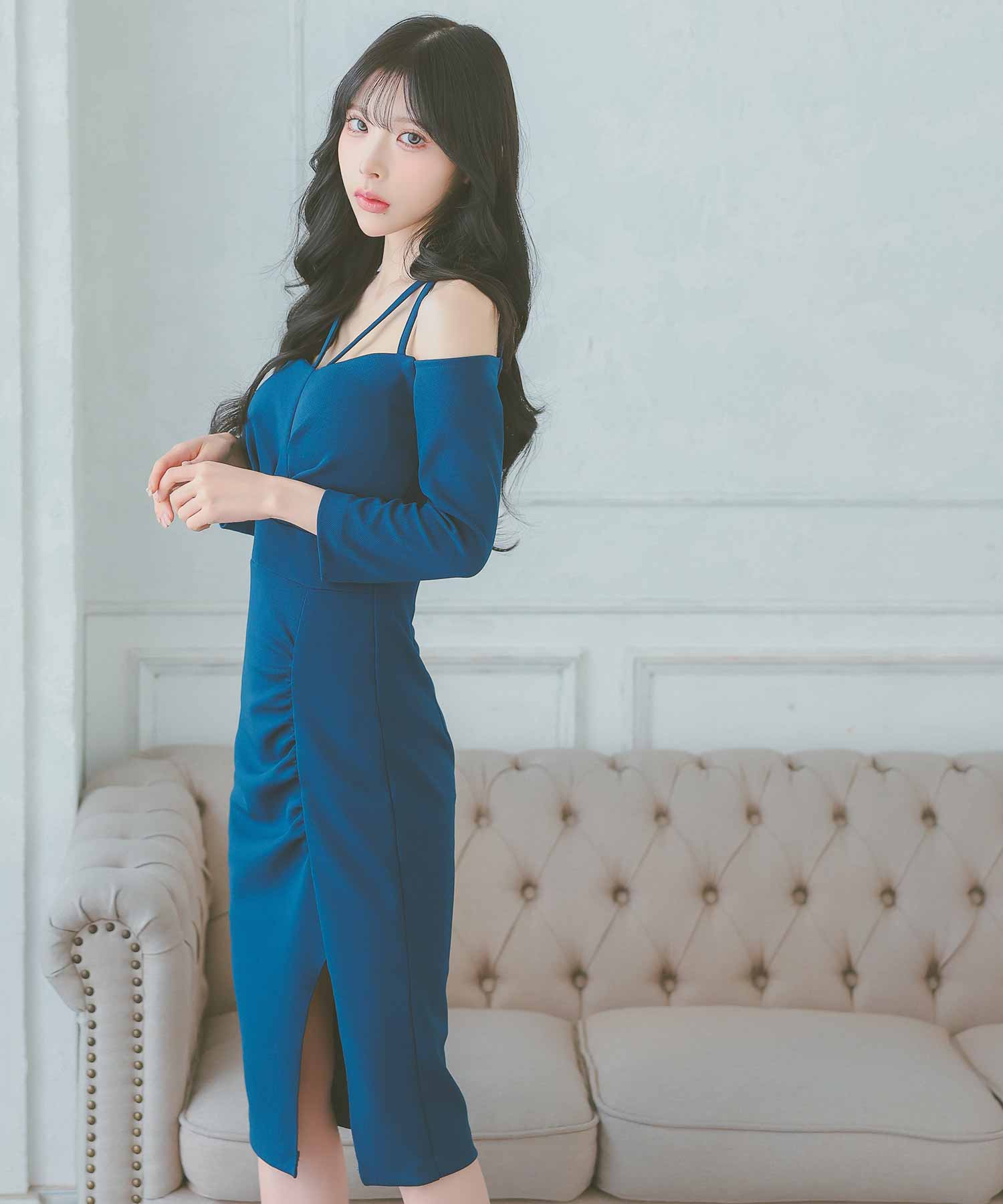 ティカ Tika キャバドレス [韓国ドレス] オフショルダー コード