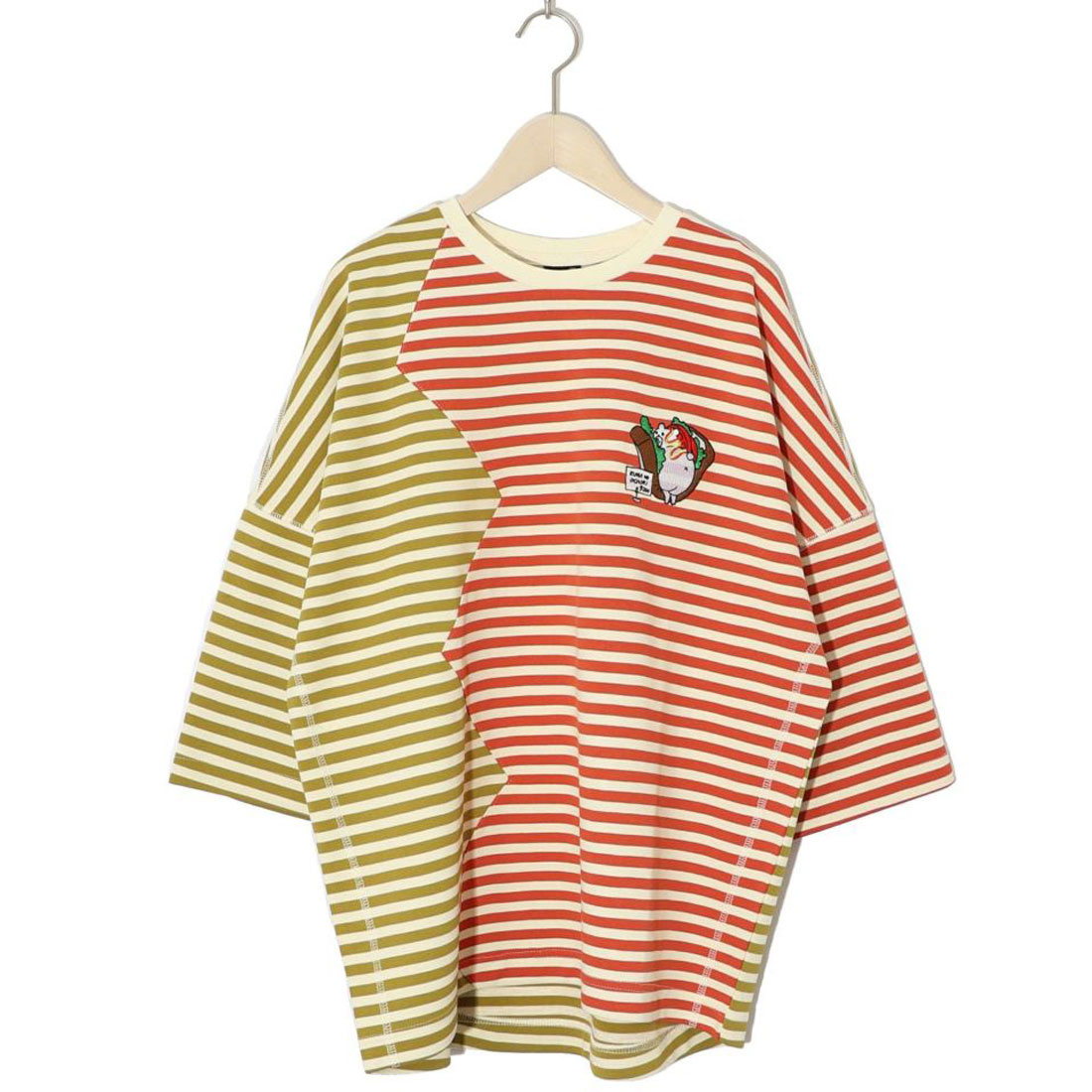 クーポン】スカラー ScoLar おちりサンド刺繍 切替ボーダーT