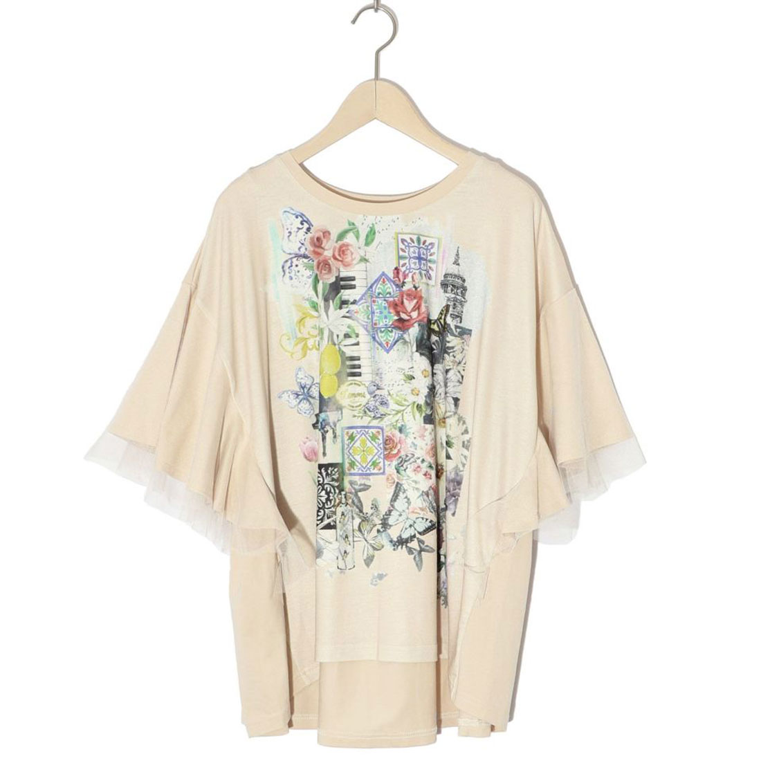 期間限定30％OFF! スカラー チュール重ね袖プル シチリアコラージュ ScoLar カットソー(半袖+袖なし)