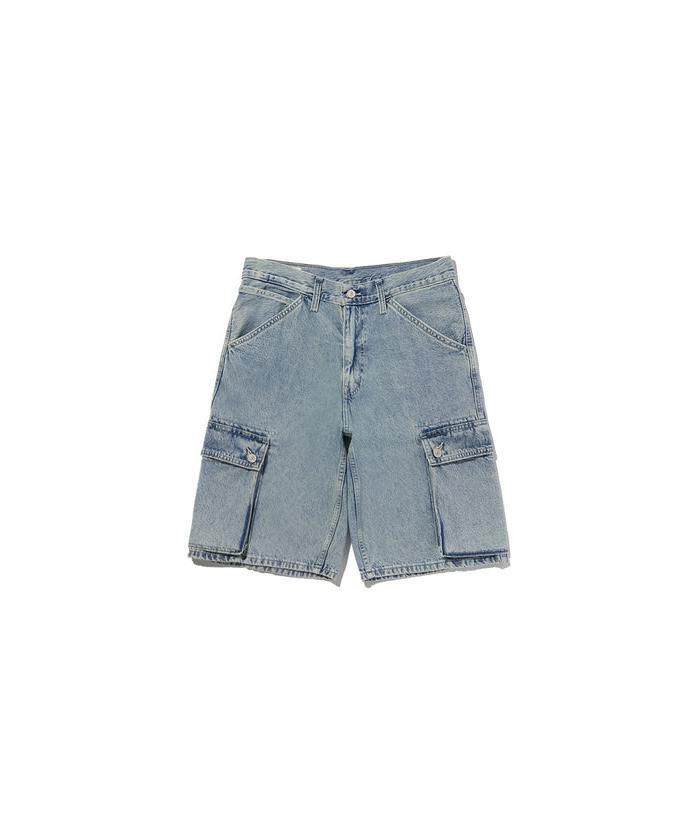 美品00s LEVI'S W34 バギーカーゴショートパンツ 極太 ミリタリー 478(TM) バギーカーゴ ショートパンツ ライトインディゴ