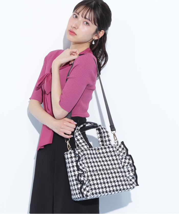 JILLSTUART チドリツイードフリルトートバッグ ◇チドリツイードフリルトート（トートバッグ）｜JILL by JILL