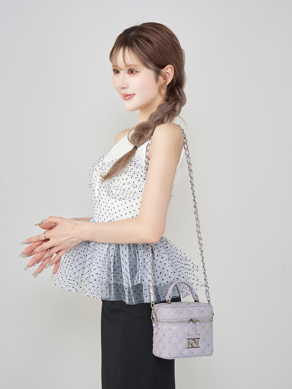 ダーリッチ Darich キルティングビジュースクエアミニバッグ ダーリッチ Darich キルティングビジュースクエアミニバッグ