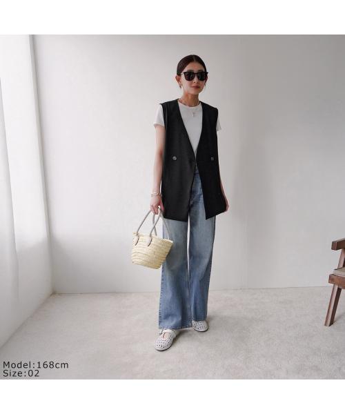 クロシェ CLOCHE CLOCHE ベスト 512-85562 ジレ リネン （11