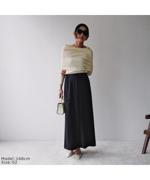 Cloche クロシェ レディース ひざ丈 スカート ボーダー M 黒 ブラウン Cloche クロシェ レディース ひざ丈 スカート ボーダー M 黒