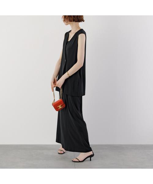 CLOCHE コーティングスカート　レザー風　ブラック　クロシェ クロシェ CLOCHE CLOCHE スカート ドライジョーゼット 86552