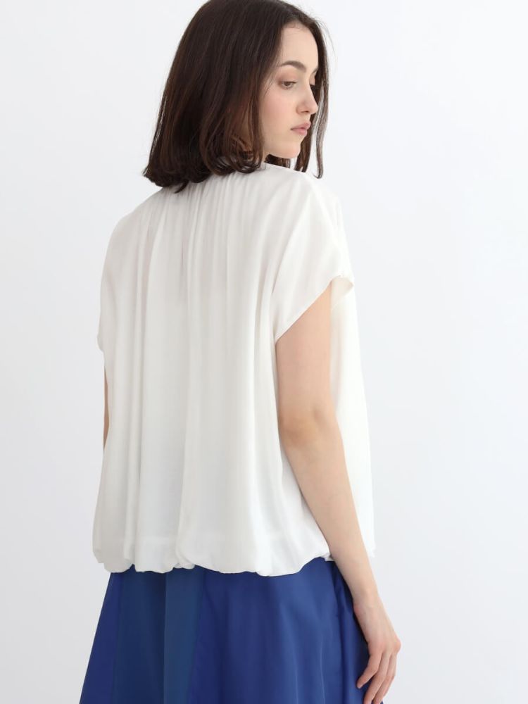 メーカー直売 - 人気ランキング アーガ エアードレープシフォンブラウス(508161841 Aga シャツ+ブラウス(半袖+袖なし)