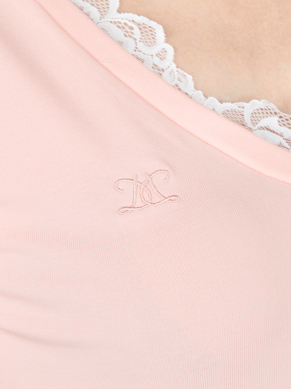 ダーリッチ Darich レースVネッククロップドTシャツ(508166437