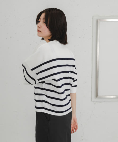 ナバルボーダーショートスリーブニットTシャツ URBAN RESEARCH DOORS｜ナバルボーダーショートスリーブニットT