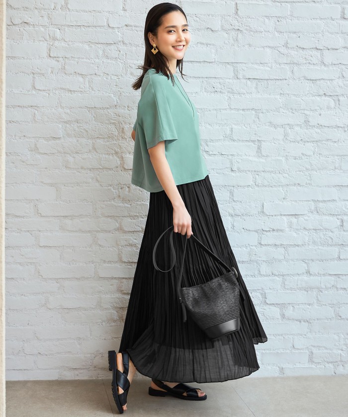 SHIHOさん着用・接触冷感・洗える】ハンドワッシャープリーツ