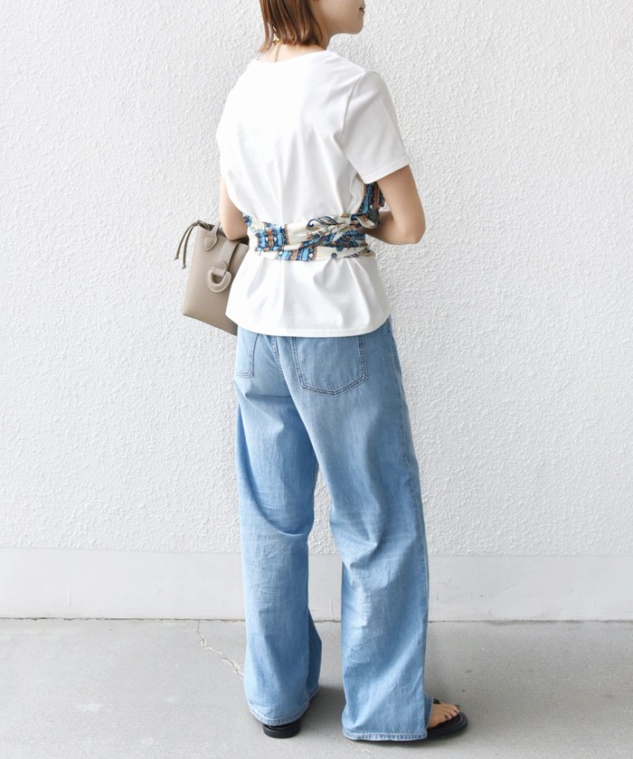 【シップス　ウィメン】【WEB限定】〈手洗い可能〉スカーフ コンビ TEE WEB限定】〈手洗い可能〉スカーフ コンビ TEE｜シップスの通販