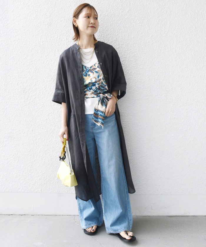 セール】【WEB限定】〈手洗い可能〉スカーフ コンビ TEE