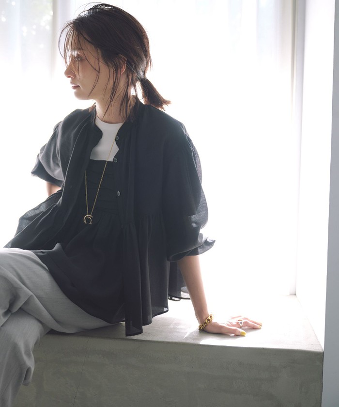 新品　オンワード 今季【杏さん着用】オーガンジービスチェ コンビ カットソ　38 新品 23区今季物 杏さん着用オーガンジービスチェコンビ