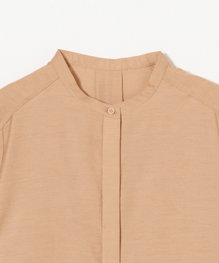 シアー バンドカラー ショートスリーブ シャツ(508160640