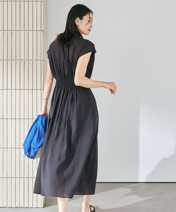 新品タグ付【green label relaxing】フレンチスリーブワンピース green label relaxing（グリーンレーベルリラクシング）の