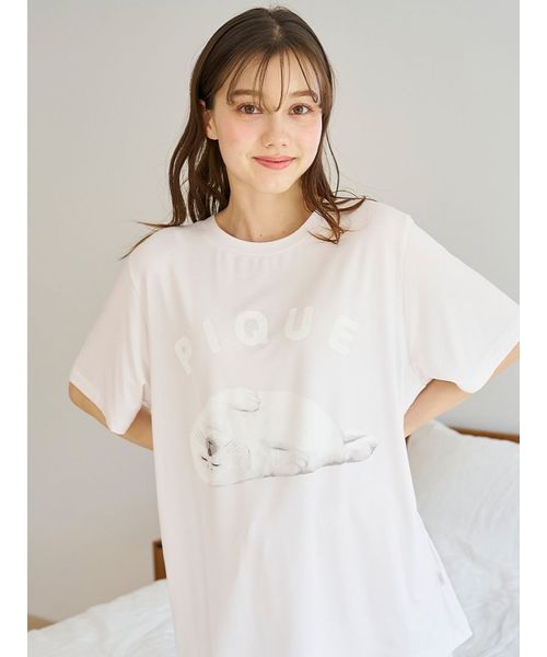 ラッピング済み】【接触冷感】あざらしワンポイントTシャツ