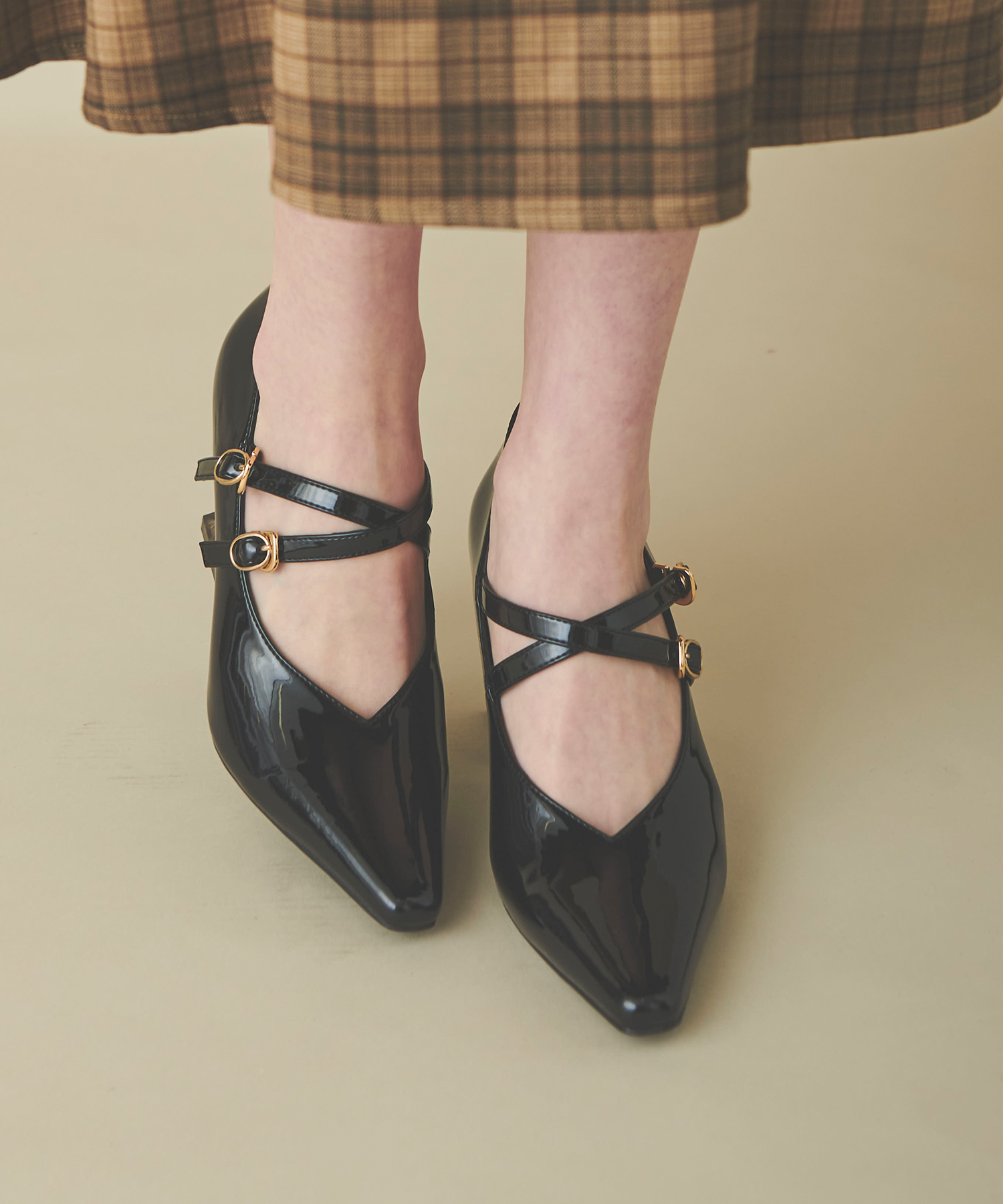 Clarks パンプス ヒール クロコ ストラップ メリージェーン CHARLES & KEITH エンボスドヒール メリージェーンパンプス