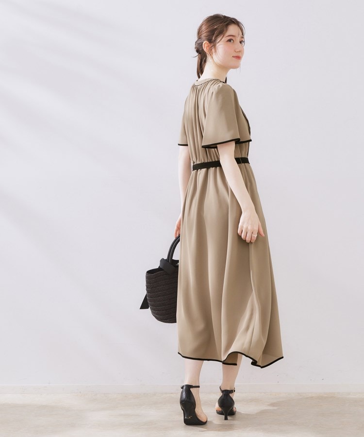 【タグ付き未使用】couture brooch　タックプリーツ配色ワンピース クチュール ブローチ Couture Brooch タックプリーツ配色