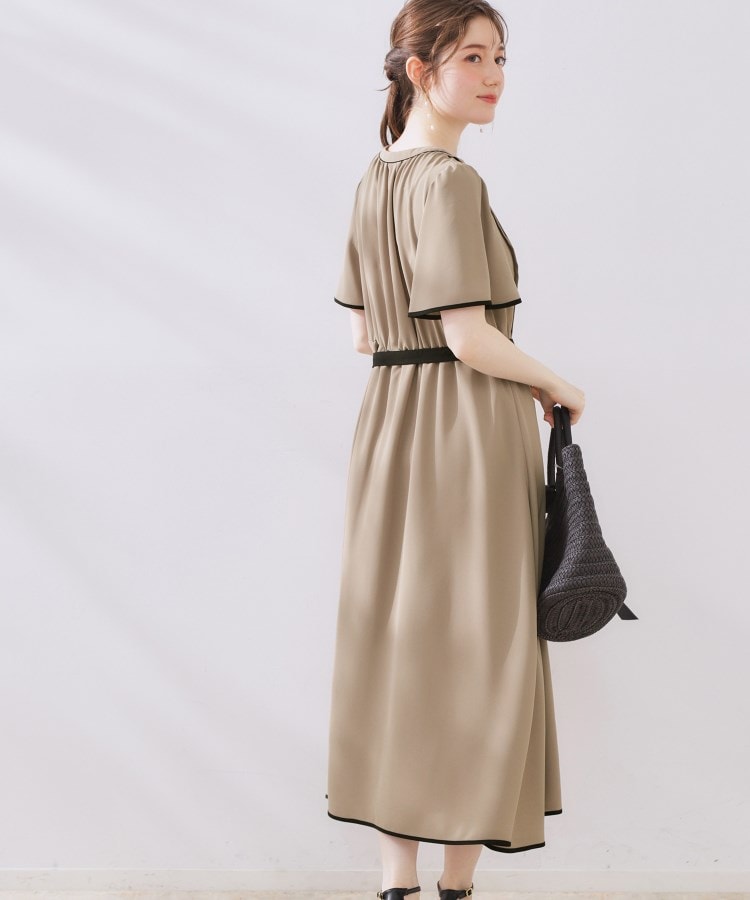 【タグ付き未使用】couture brooch　タックプリーツ配色ワンピース クチュール ブローチ Couture Brooch タックプリーツ配色