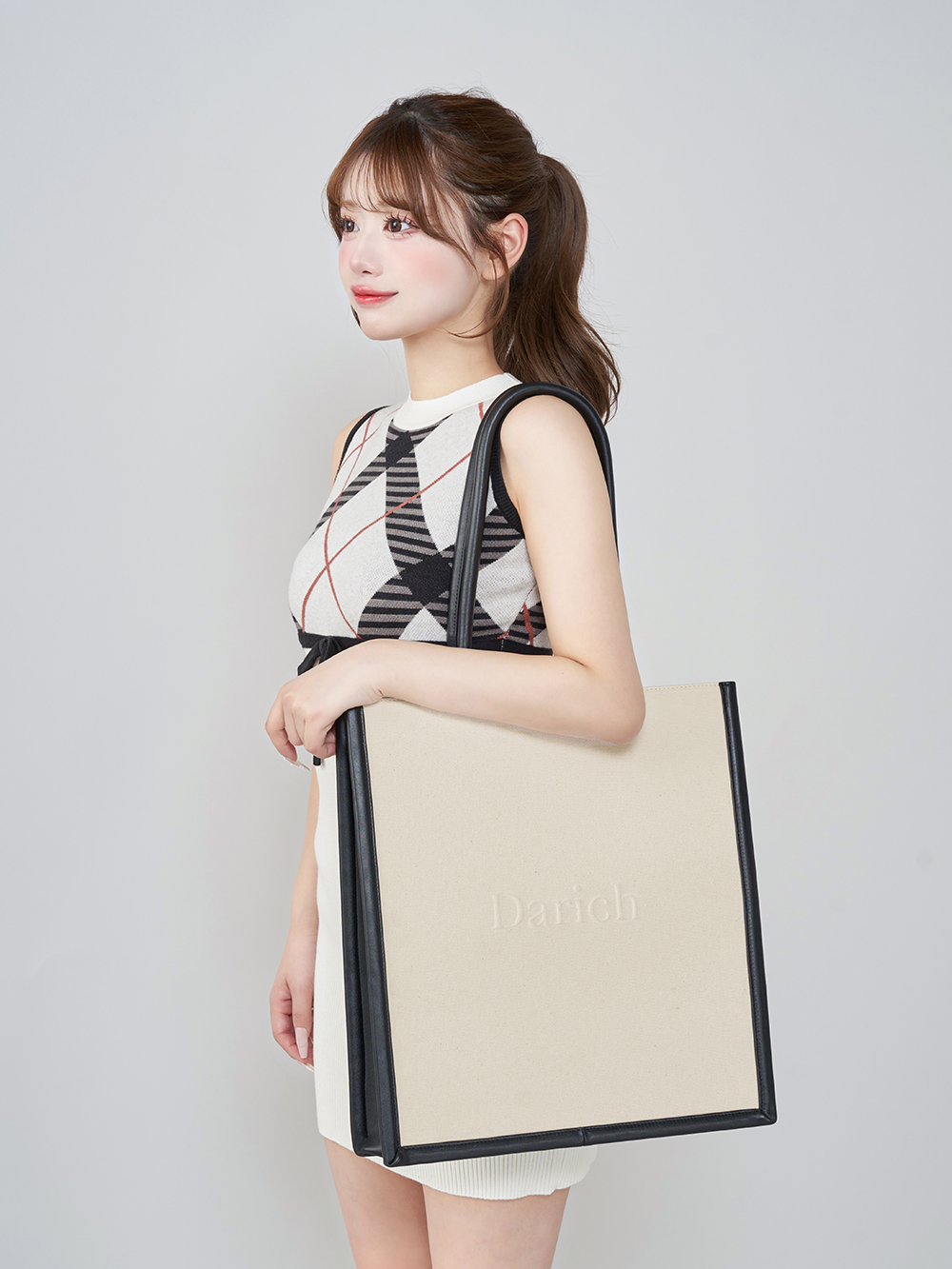 ダーリッチ Darich レザーキャンバストートバッグ(508175893