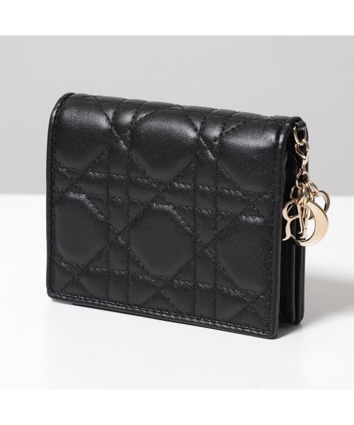 Dior 二つ折り財布 S0178ONMJ レザー カナージュ ミニ財布 ディオール Dior Dior 二つ折り財布 S0178ONMJ レザー