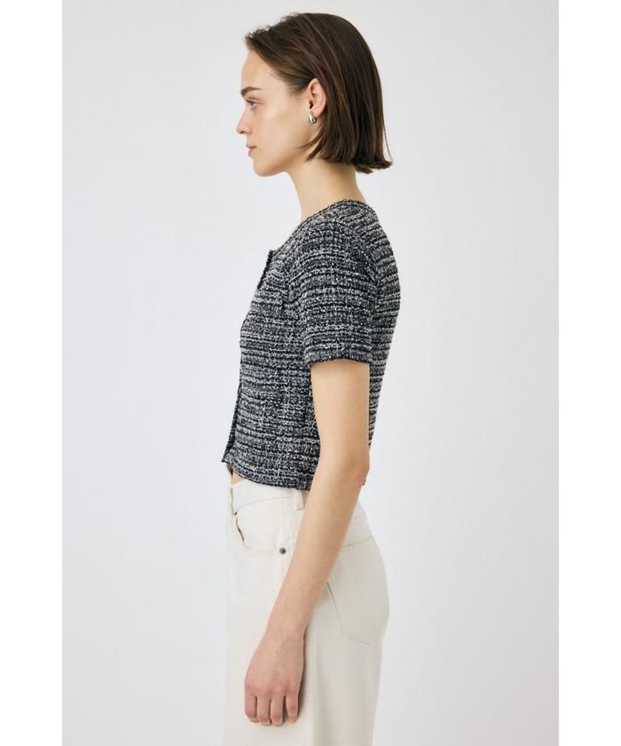 【匿名配送】moussy ツイードライクトップス MOUSSY | TWEED LIKE トップス (Tシャツ・カットソー(半袖