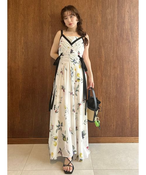 美品★エムズグレイシー★フルーツプリント ワンピース リボン エムズグレイシー ワンピース通販 | 中古ブランド古着 | ビー