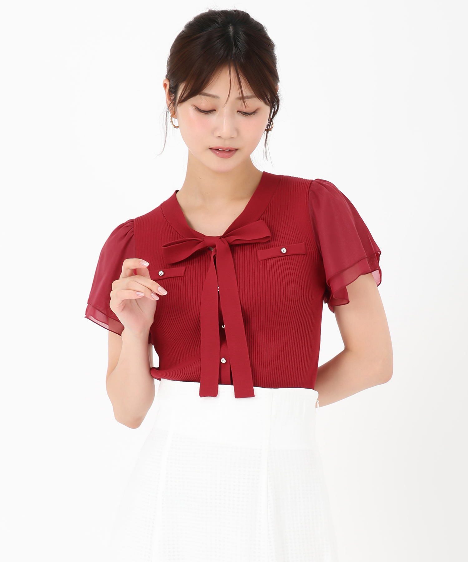 MISCH MASCH - ミッシュマッシュ 袖シアーニット 袖配色シアーリブニット /MM528312 – MISCH MASCH|31 Sons de mode