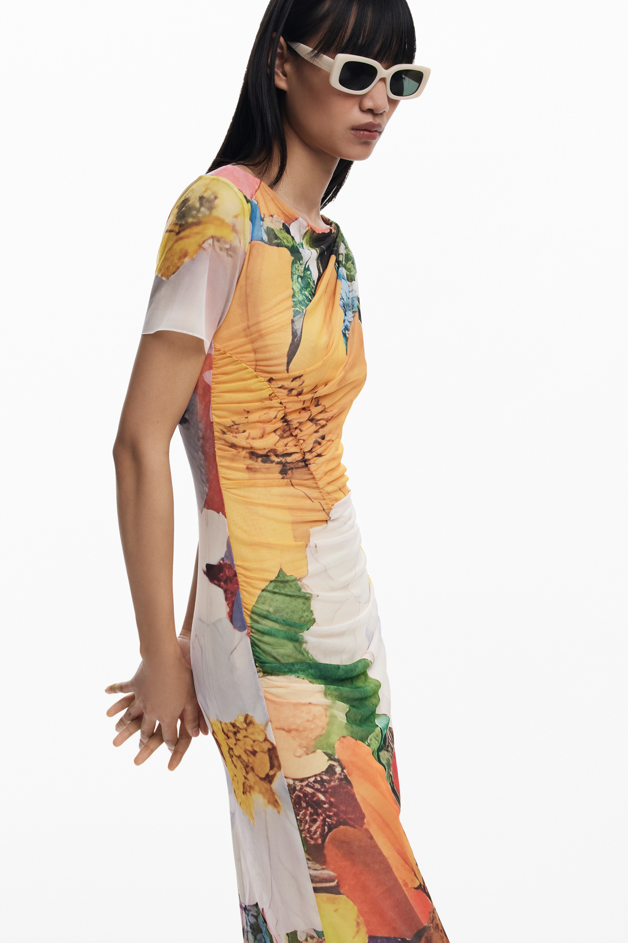 デシグアル Desigual 花柄ミディ丈チュールワンピース(508181424 デシグアル Desigual 花柄ミディ丈チュールワンピース(508181424