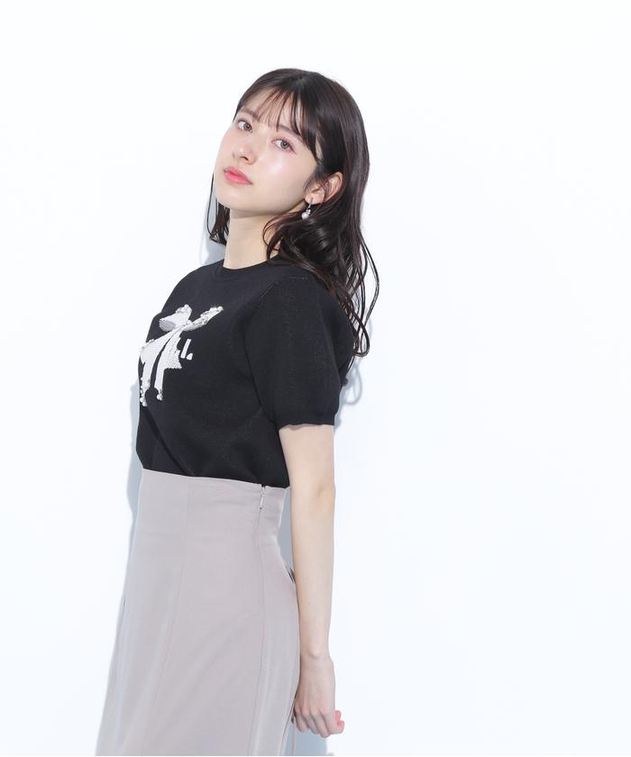 リボンジャガードビジューニットトップス(508182782) | ジル
