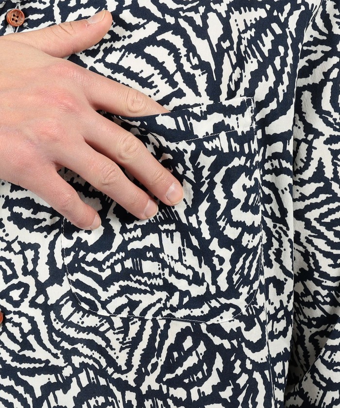 m's braque ノーカラーシャツ 別注】m's braque コットン オープンカラー ハーフスリーブ