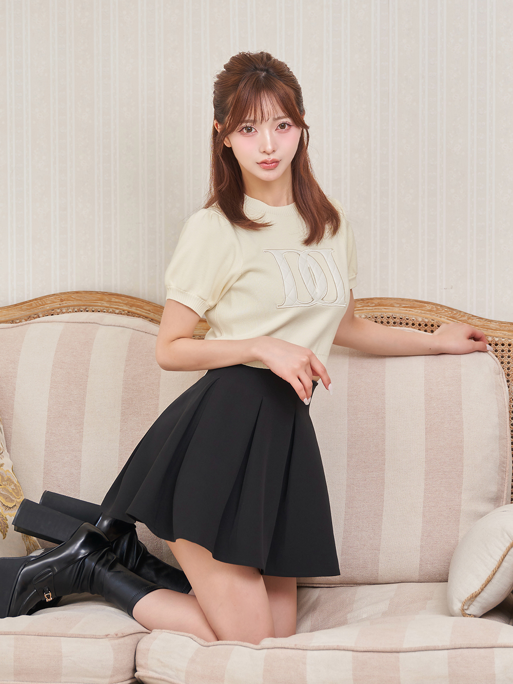 darich スカート ダーリッチ Darich タックデザインカットミニスカート(508184774