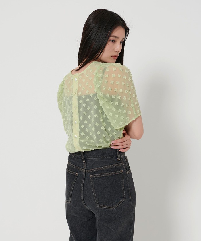 ＜EMMEL REFINES＞EM シフォンカット ジャカード ブラウス セール 30%OFF】＜EMMEL REFINES＞EM シフォンカット ジャカード