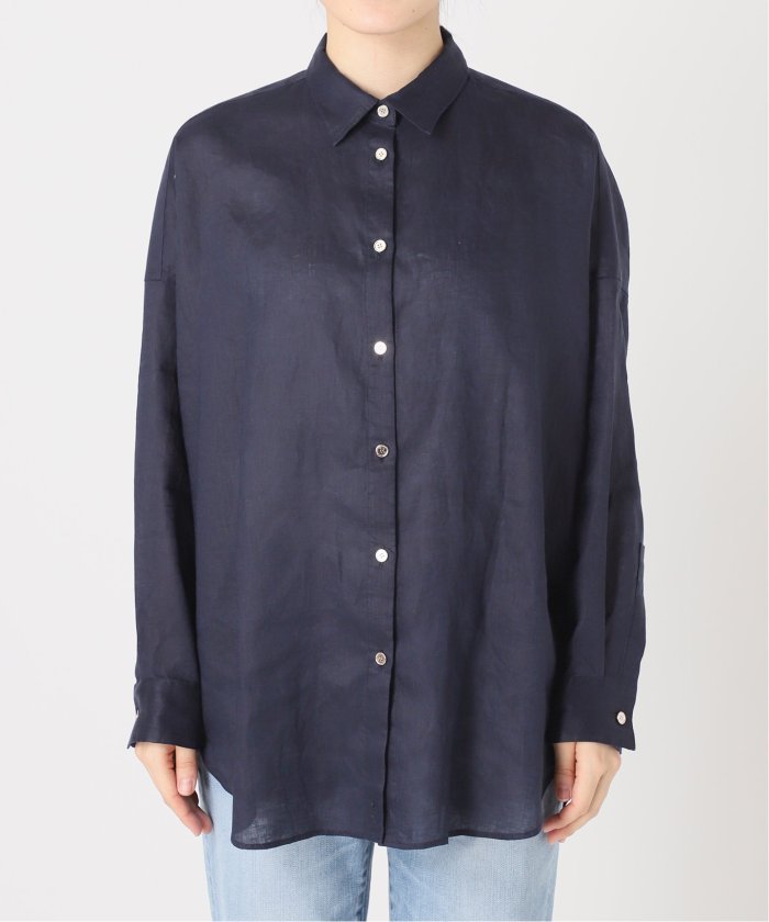 80リネンカシュクールビッグシャツ Spick & Span｜《追加2》80リネンカシュクールビッグシャツ