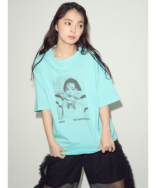 上國料萌衣コラボ】モノクロポートレートメモリアルTシャツ