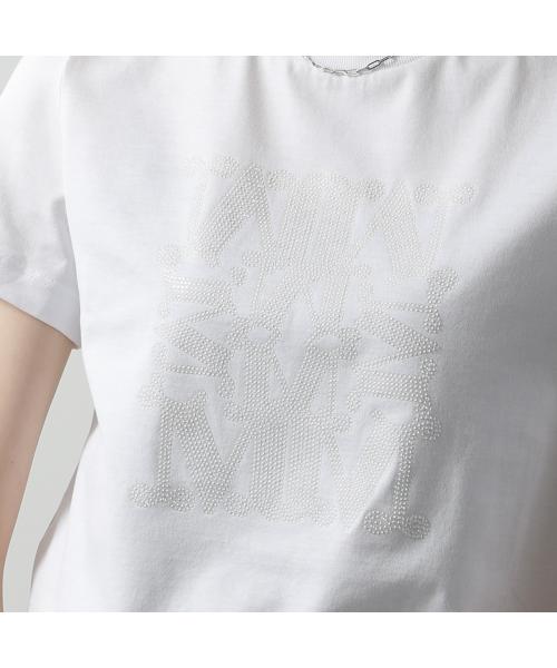 Max Mara マックスマーラ Tシャツ 半袖 ロゴ クルーネック 刺繍