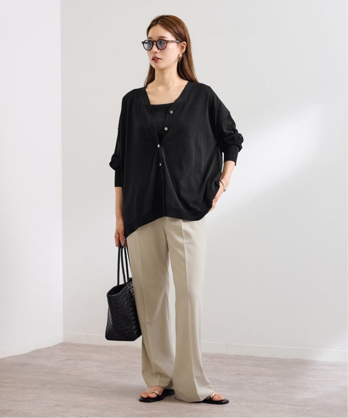FRAMeWORK≪手洗い可能≫CO/AceワイドVネックカーディガン　ベージュ セール 30%OFF】≪手洗い可能≫CO/AceワイドVネックカーディガン