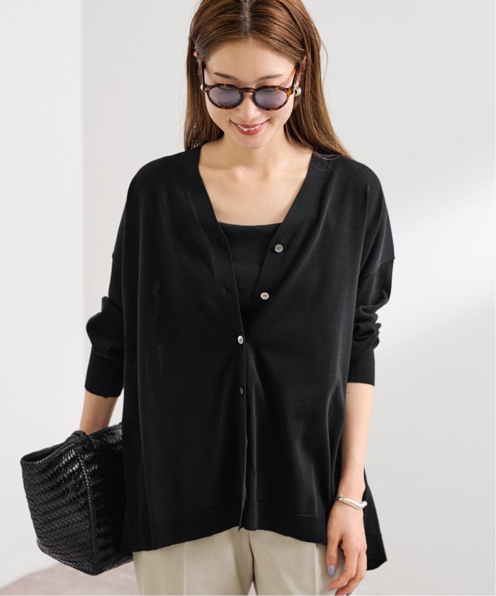セール 30%OFF】≪手洗い可能≫CO/AceワイドVネックカーディガン