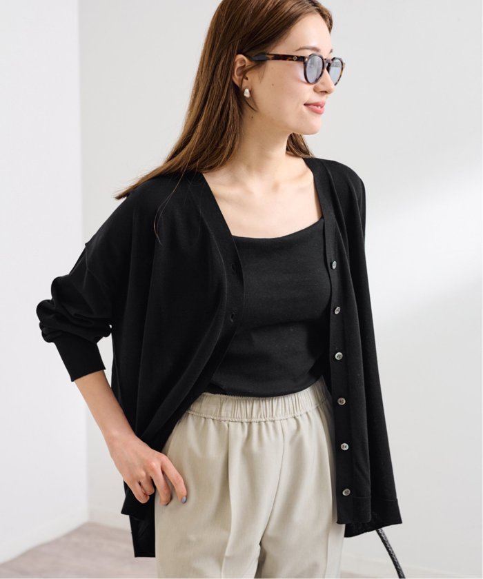 セール 30%OFF】≪手洗い可能≫CO/AceワイドVネックカーディガン