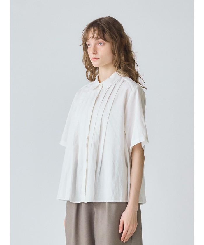 ブラウス シャツ MidiUmi タックショートシャツ レディース MidiUmi タックショートシャツ(508186223) | ミディウミ(MidiUmi