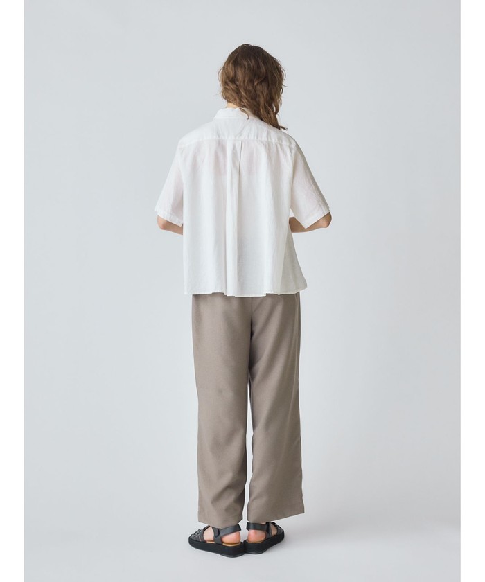 ❗週末限定値下げ中❗ミディウミ　コットンリネン　タックショートシャツ MidiUmi タックショートシャツ(508186223) | ミディウミ(MidiUmi