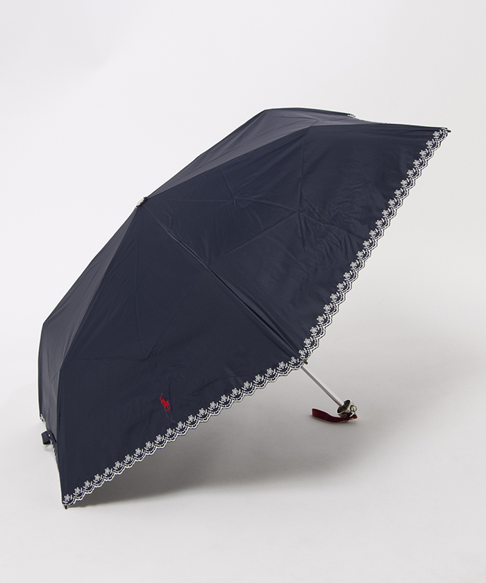 WEB限定】晴雨兼用傘 折りたたみ傘 楽折ミニ ポロポニー刺繍
