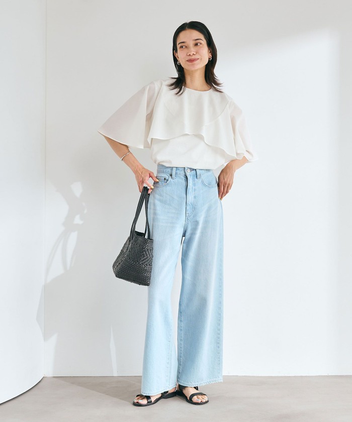 Breeze Cool ケープ ブラウス ―マシンウォッシャブル ベージュ M セール10%OFF】Breeze Cool ケープ ブラウス －マシン