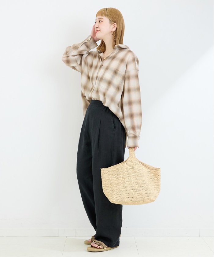 クーポン】《追加3》手洗い可 / フレンチリネンストレートパンツ