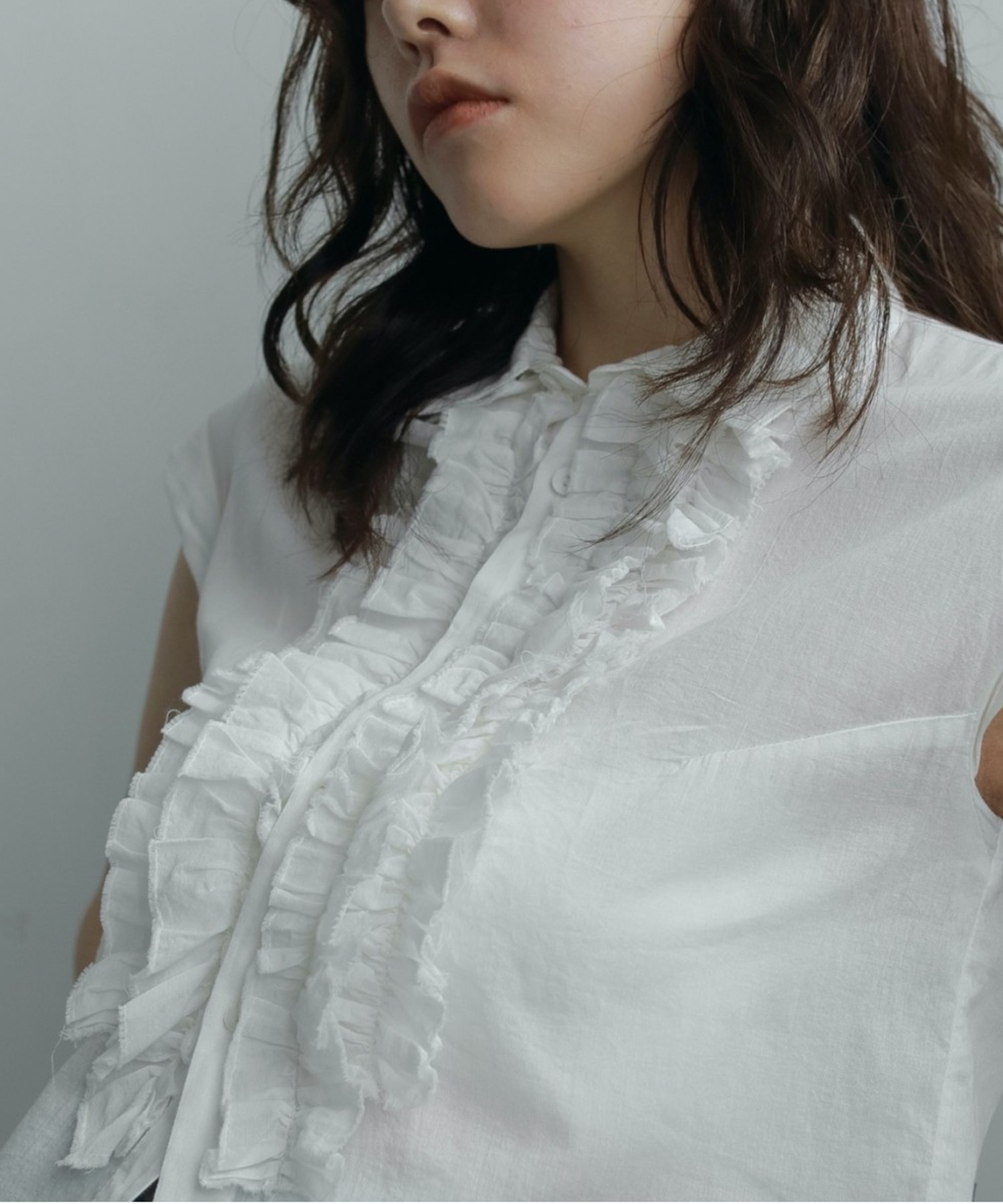 キャナルジーン CANAL JEAN anuke Sleeveless Frill Blouse