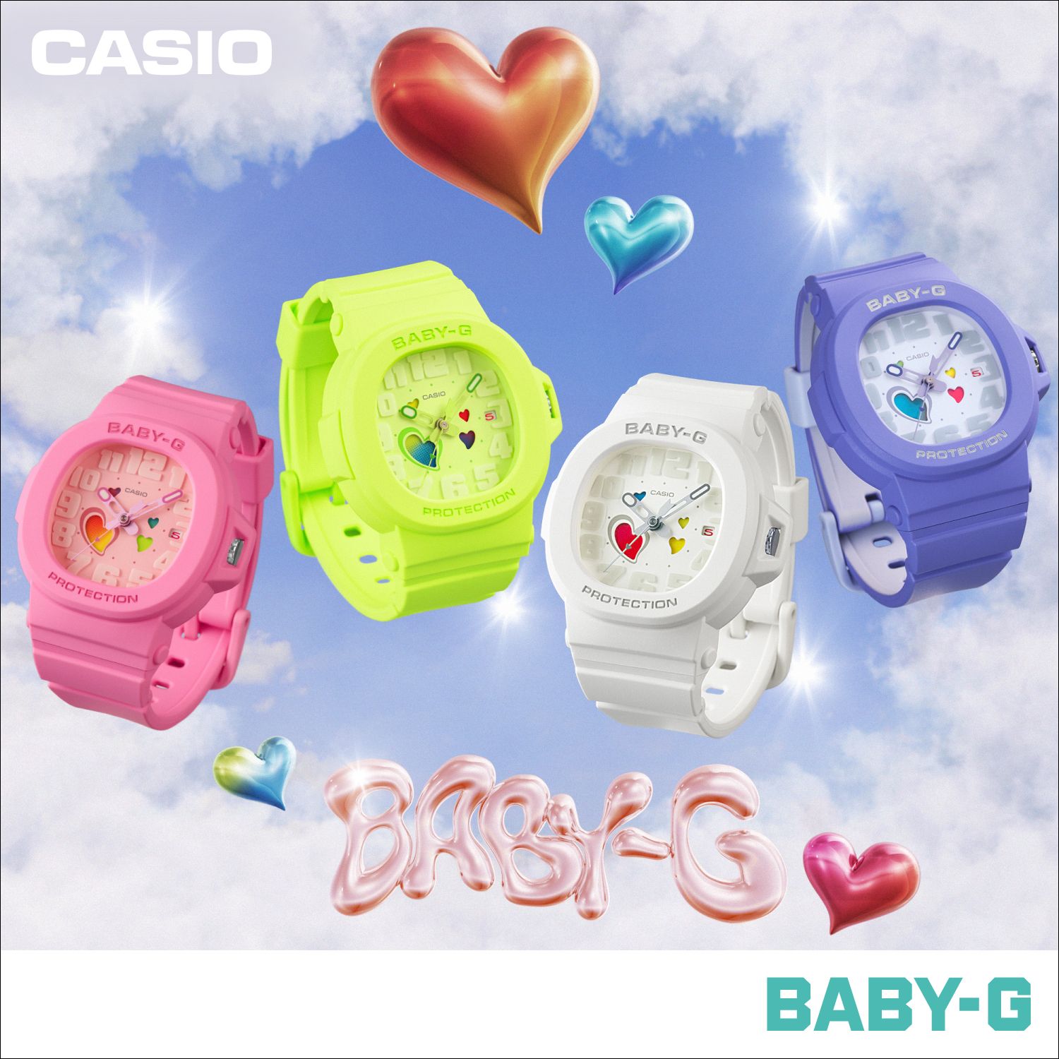 新品未使用 CASIO BABY-G ホワイト ハート デジタル腕時計 Basic（BABY-G） BABY-G ベビーG BGA-10-7AJF ホワイト カシオ