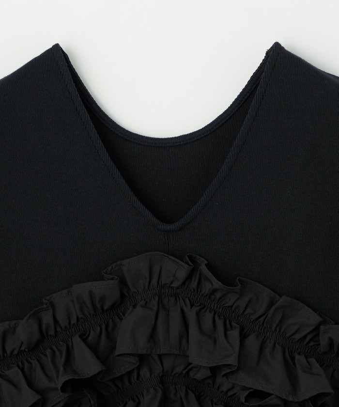 EMMEL REFINDS フライスフリル 2WAY Tシャツ EMMEL REFINES tシャツ 「EMMEL REFINES」EM フライス フリル