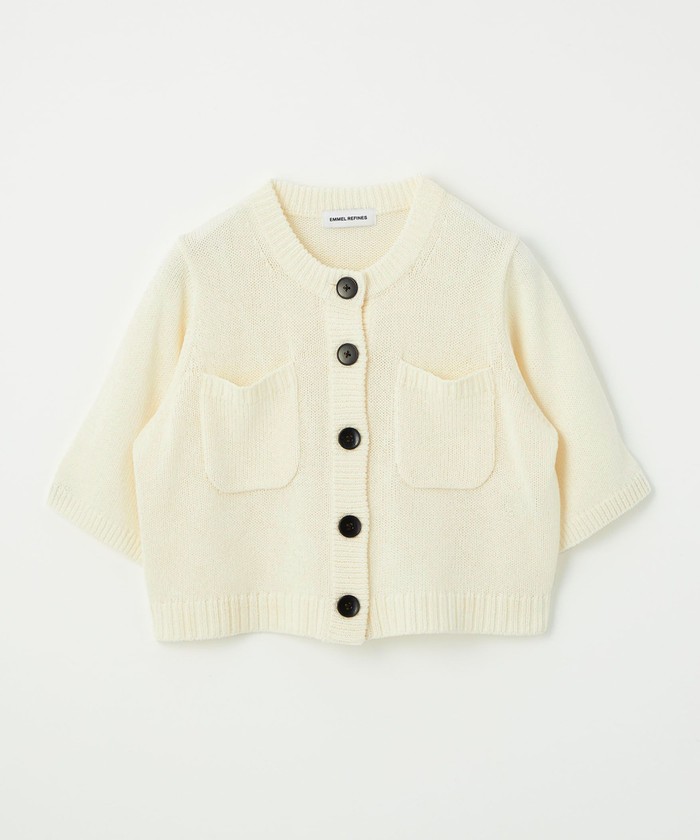 EM ポケット＆ボタン ショートスリーブ カーディガン　エメルリファインズ UNITED ARROWS green label relaxing｜<EMMEL REFINES>EM